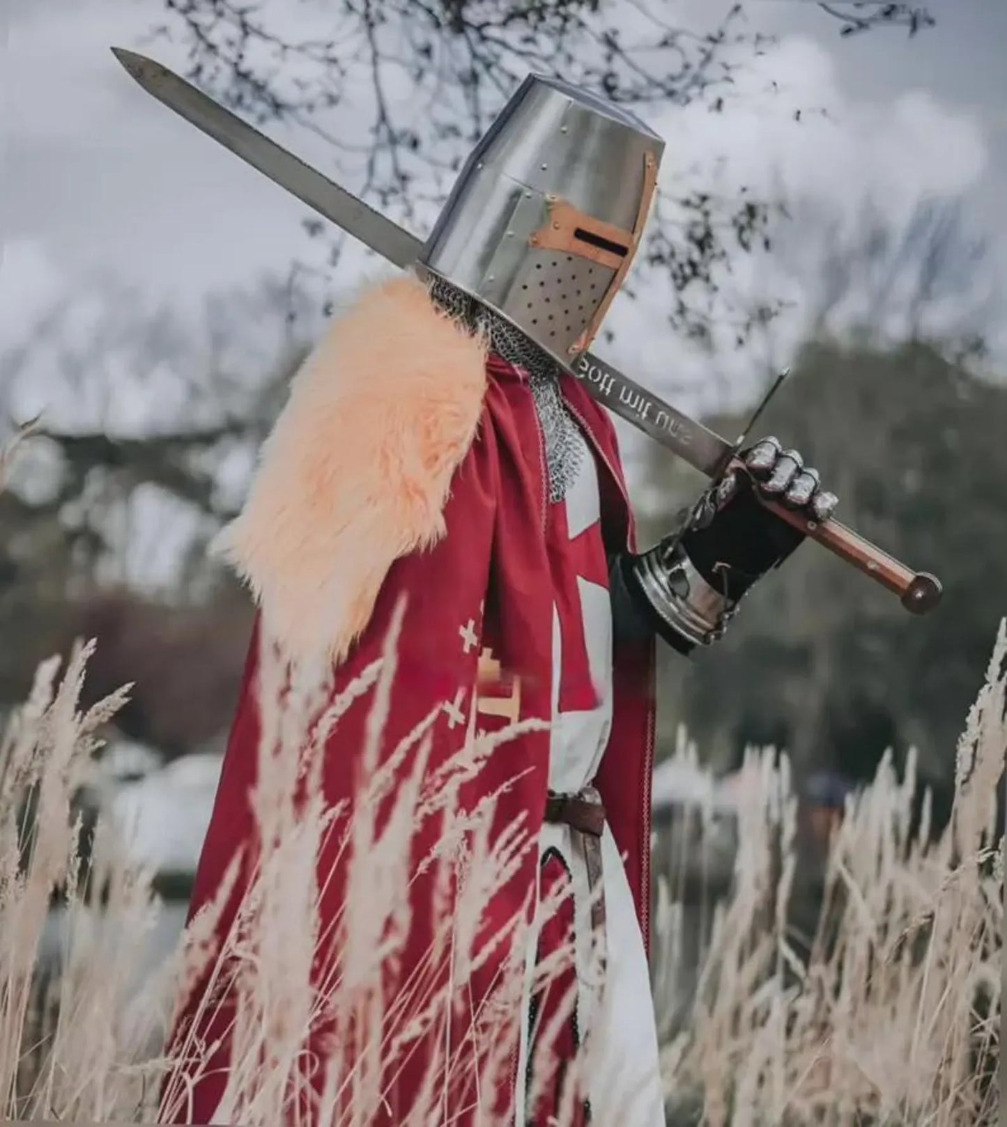 Templar Knight Armor Suit | Medieval Crusader Red Cross Armor | Wearable Costume for LARP, Cosplay, Reenactment, SCA