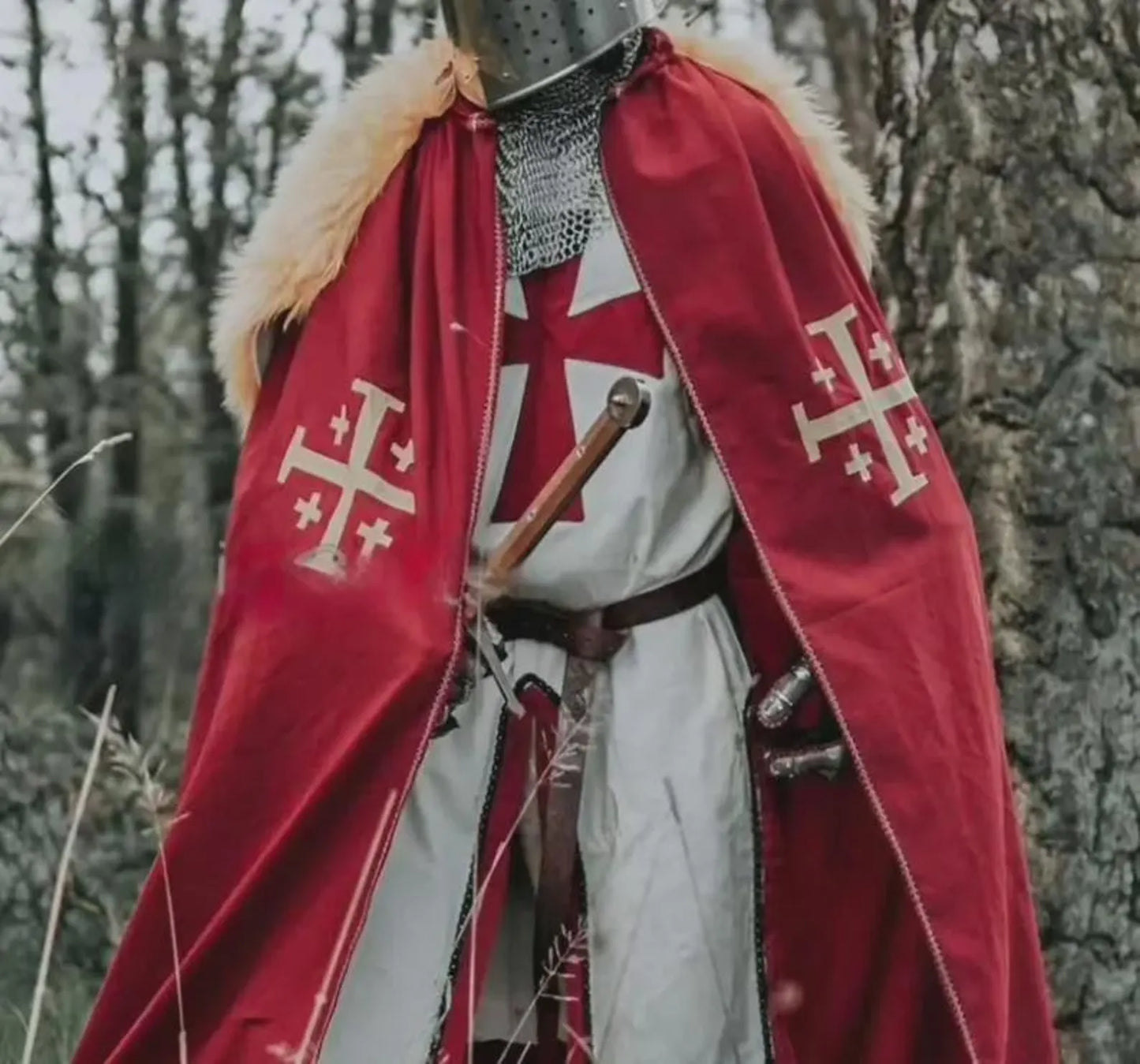 Templar Knight Armor Suit | Medieval Crusader Red Cross Armor | Wearable Costume for LARP, Cosplay, Reenactment, SCA