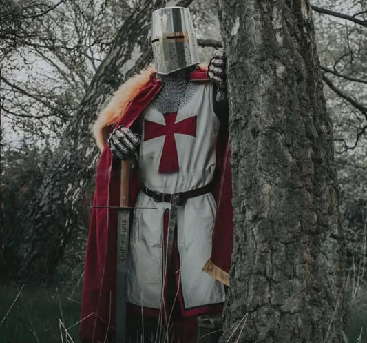 Templar Knight Armor Suit | Medieval Crusader Red Cross Armor | Wearable Costume for LARP, Cosplay, Reenactment, SCA