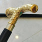 Antique Brass Designer Handle Vintage Walking Cane Wooden Walking Stick Men's