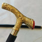 Antique Brass Designer Handle Vintage Walking Cane Wooden Walking Stick Men's