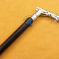 Vintage Brass Jaguar Head Handle Victorian Style Wooden Walking Stick Cane Gift