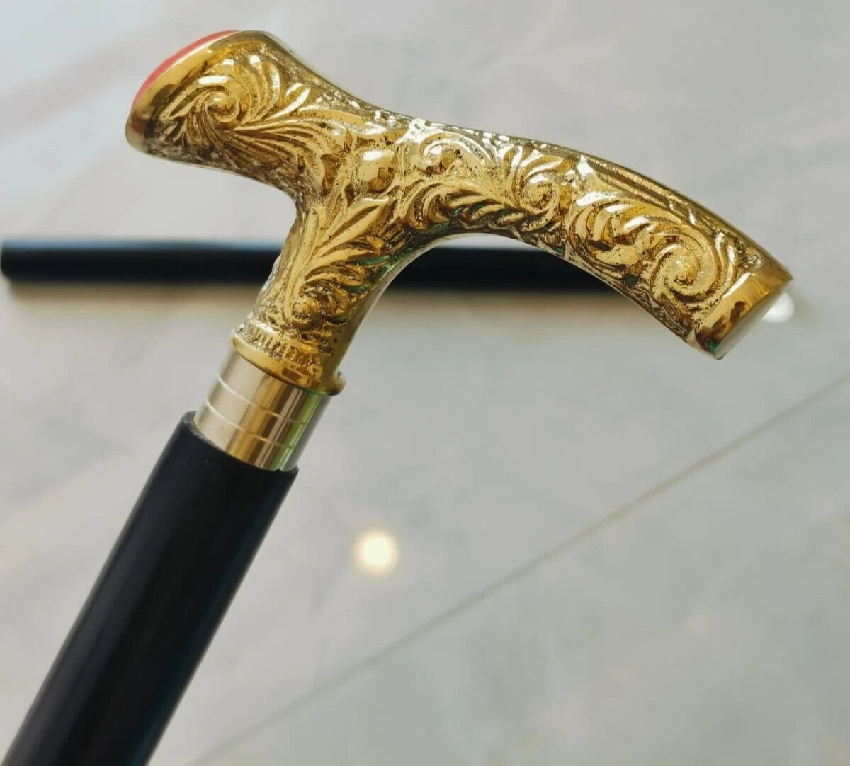 Antique Brass Designer Handle Vintage Walking Cane Wooden Walking Stick Men's