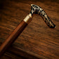 Antique Brass Jaguar Head Handle Victorian Style Wooden Walking Stick Cane Gift