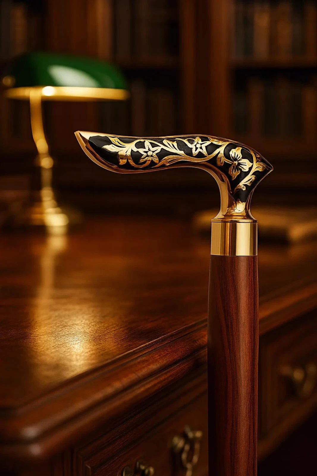 Antique Brass Jaguar Head Handle Victorian Style Wooden Walking Stick Cane Gift