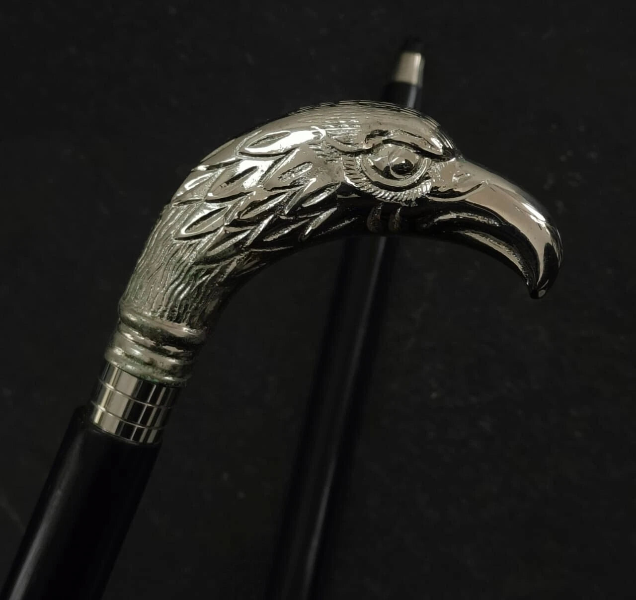 New Eagle Head Handle Walking Stick Cane Solid Brass Handle Wooden Stick Gift