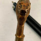 Lion Head Walking Stick – Solid Brass Handle & Black Wooden Cane – 36” King Styl