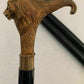 Lion Head Walking Stick – Solid Brass Handle & Black Wooden Cane – 36” King Styl