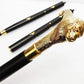 Solid Brass Lion Head Handle Wooden Walking Stick Cane Vintage Designer Handmade