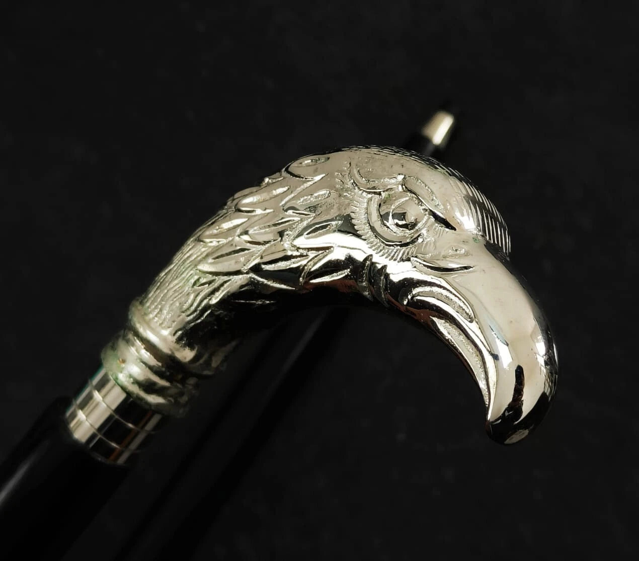 New Eagle Head Handle Walking Stick Cane Solid Brass Handle Wooden Stick Gift