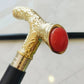 Antique Brass Designer Handle Vintage Walking Cane Wooden Walking Stick Men's
