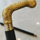 Walking Stick Vintage Brass Handle Victorian Designer Shaft Cane Wooden