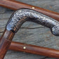 Antique Walking Stick Vintage Brass Handle Victorian Designer Shaft Cane Wooden