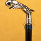 Vintage Brass Jaguar Head Handle Victorian Style Wooden Walking Stick Cane Gift