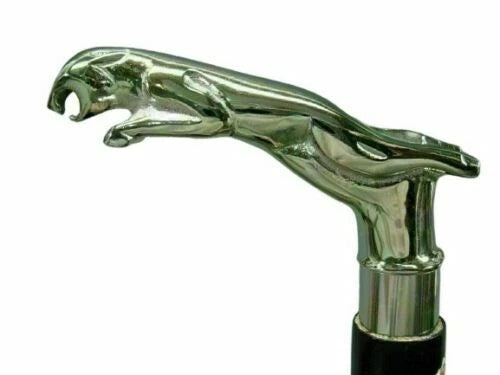 Jaguar Solid Brass Handle Style Black King Cane Walking Stick Gift new designer