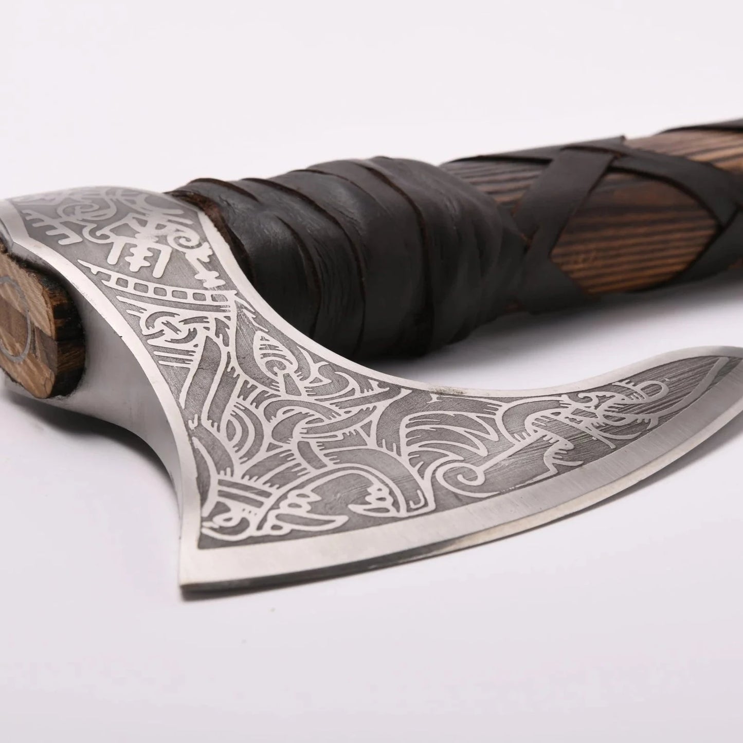Fenrir Knotwork Handmade Carbon Steel Viking Axe