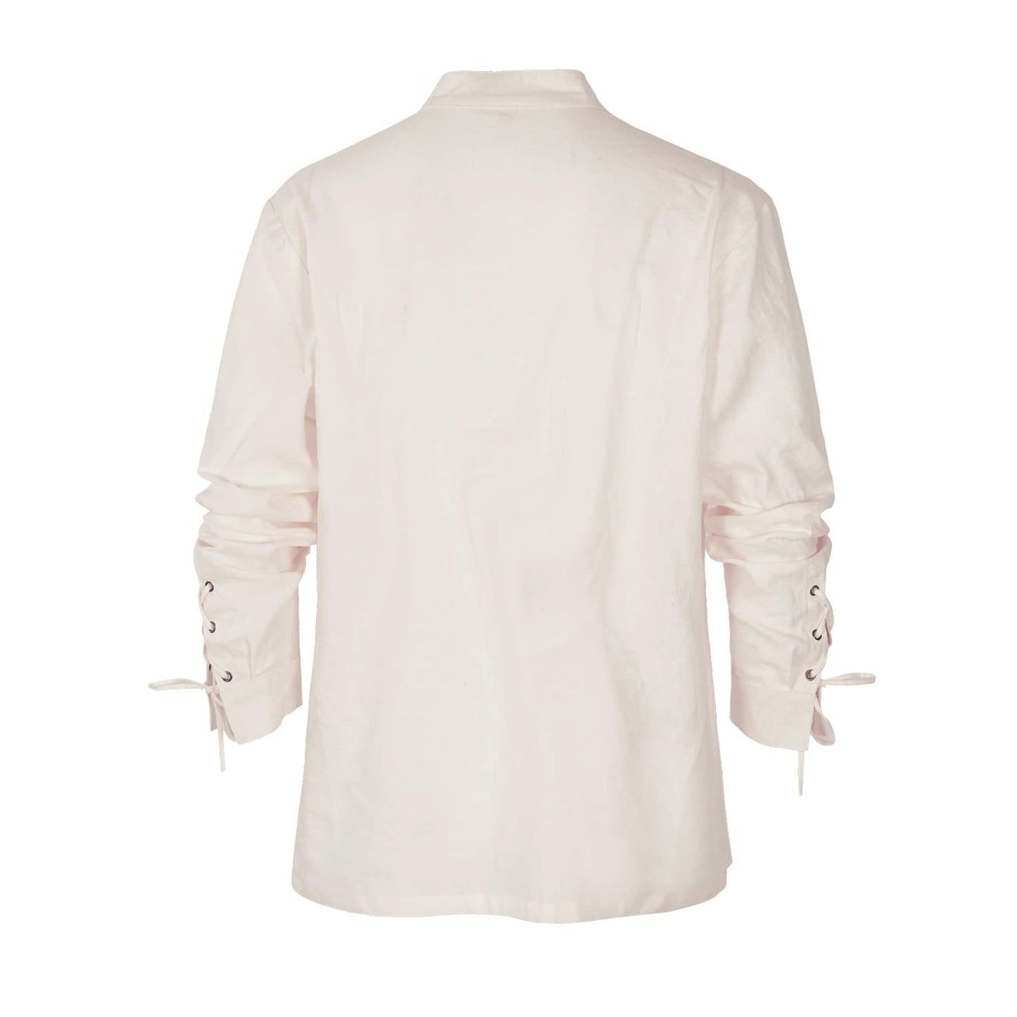 Men's Renaissance Shirt Pirate Medieval Viking top Linen Long Sleeved Halloween Costume Large Z2826wh