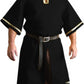 SUNLEXA Medieval Knight Viking Tunic Men's Costumes Surcoat Tabard for Halloween Costumes Cosplay Renaissance Costume (S-6XL) XXXXXX-Large Black