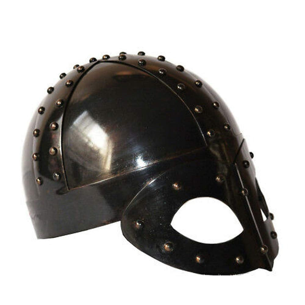 Black Steel Gjermundbu Medieval Viking Helmet