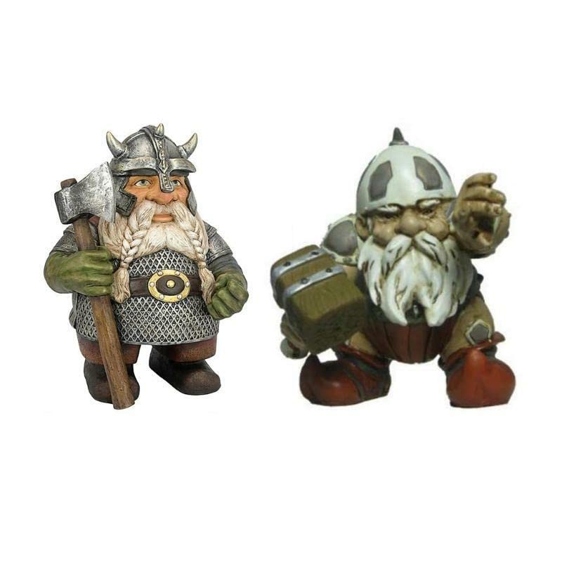 2 Viking Gnome Statues