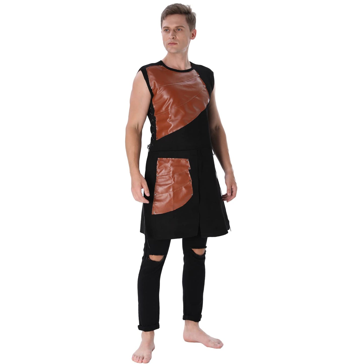 DELIHOM Medieval Viking Waistcoat Costume for Men