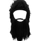 MerryJuly Men's Head Barbarian Vagabond Beanie Original Foldaway Beard Hats Viking Horns Bearded Caps One Size Viking Horns&brown Beard