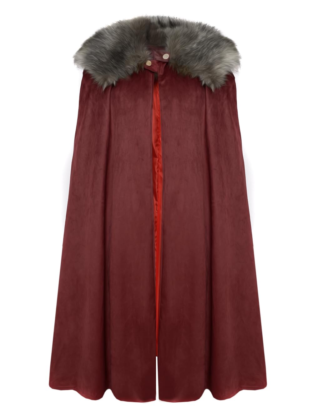 MSOrient Mens Medieval Viking Cloak Fur Cape Cosplay Costume Renaissance King With Fur Cloak Halloween Costume Small Brown