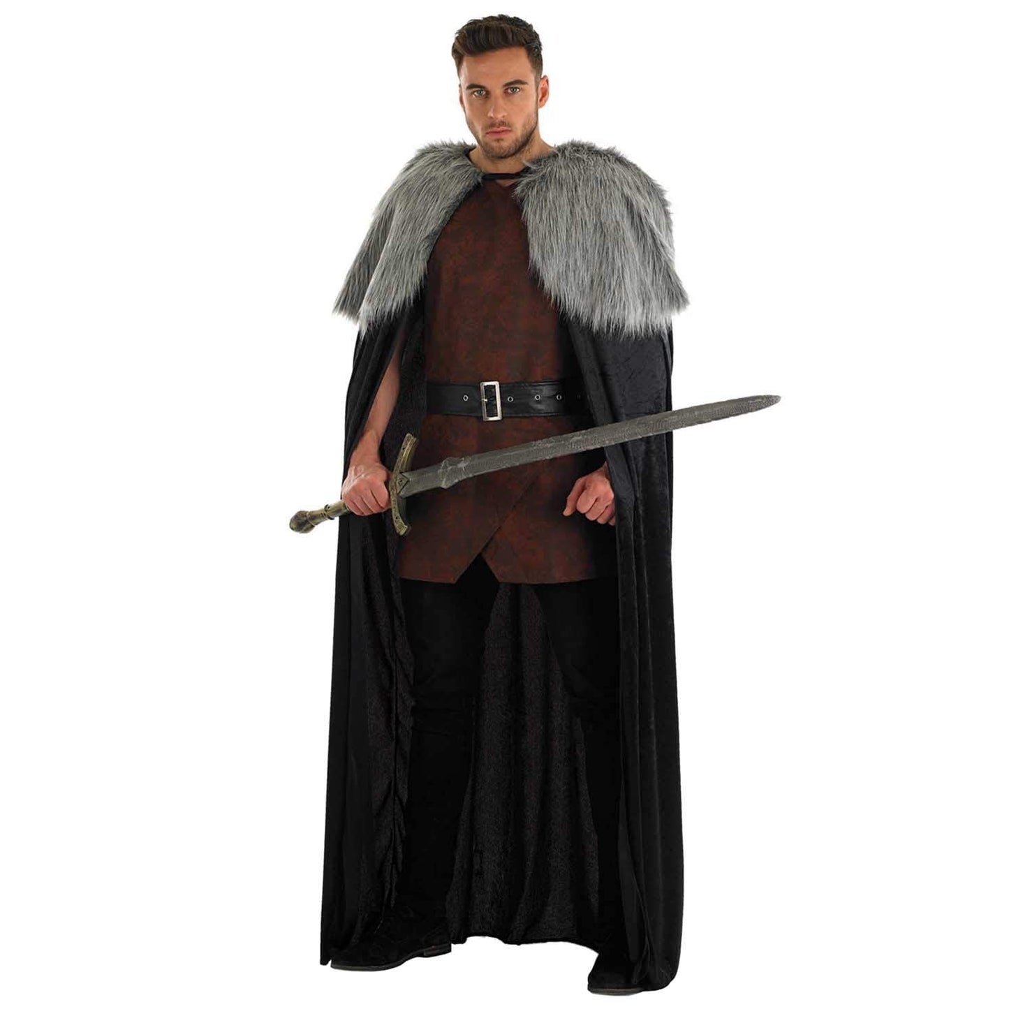 Fun Shack Mens Medieval Costume Warrior Cape Cloak Halloween Costumes for Men - Available in One Size Fits All Fur Trimmed Robe