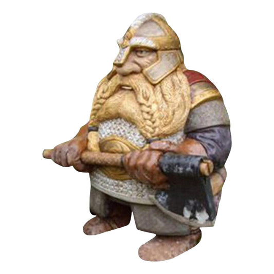 Viking Gnome Statue Norse Dwarf with Axe Outdoor Gnome Figurine