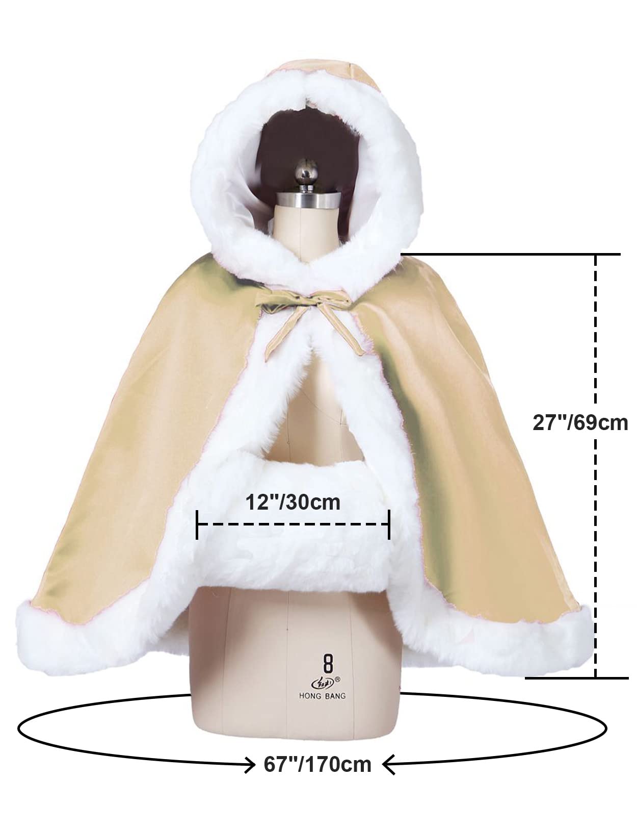 Faux fur wedding 2024 cape with hood