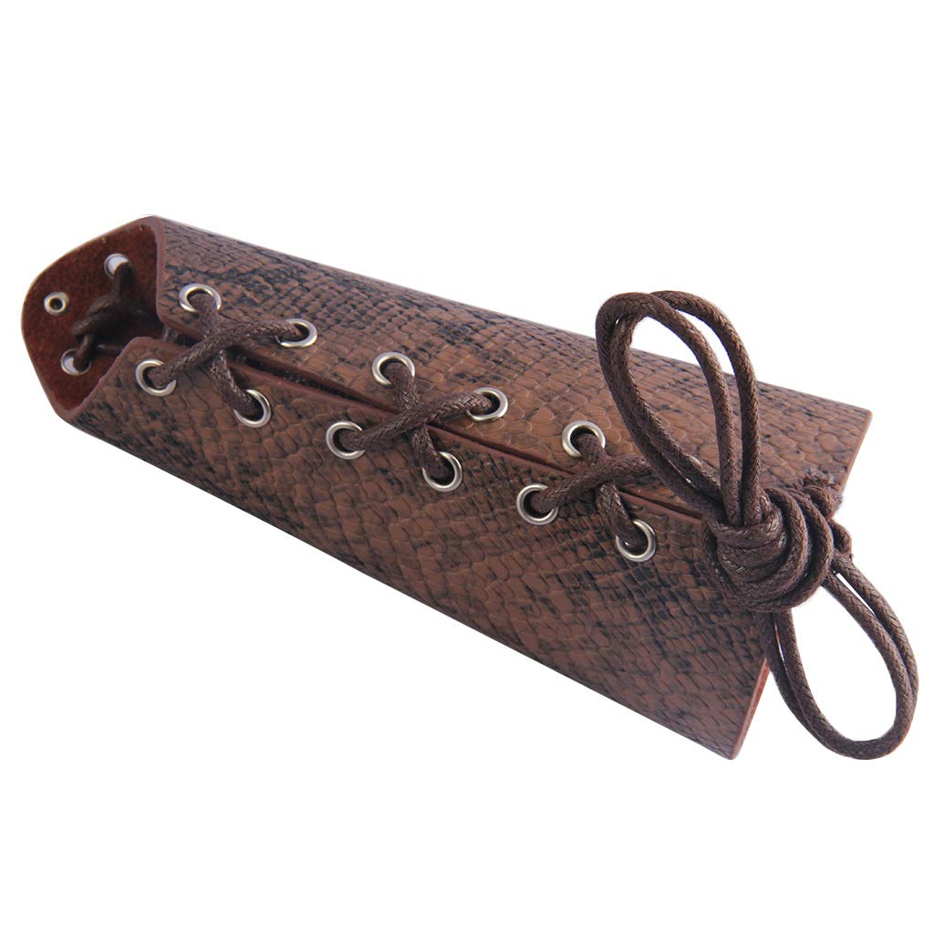 8 Munetoshi Brown Genuine Leather Bracers Archery Small Size