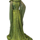 Mesodyn Women's Medieval Dress Lace-up Vintage Hooded Cloak Robe Adult Costume Retro Cosplay Long Dress Large Green