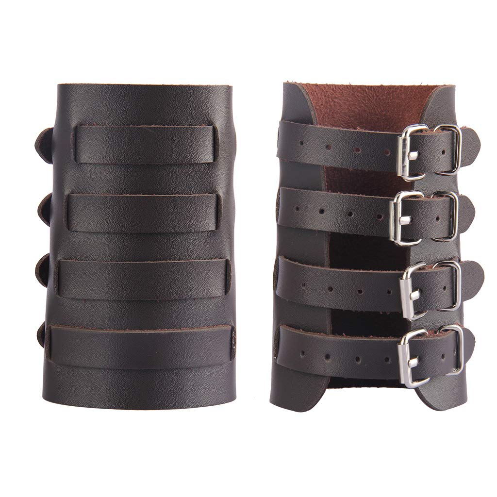 Leather Gauntlet Wristband Medieval Archery Bracers