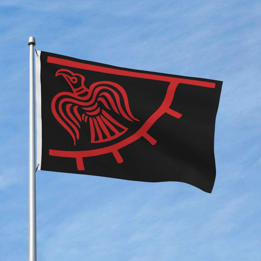 Red and Black Norse Viking Raven Flag 3x5ft
