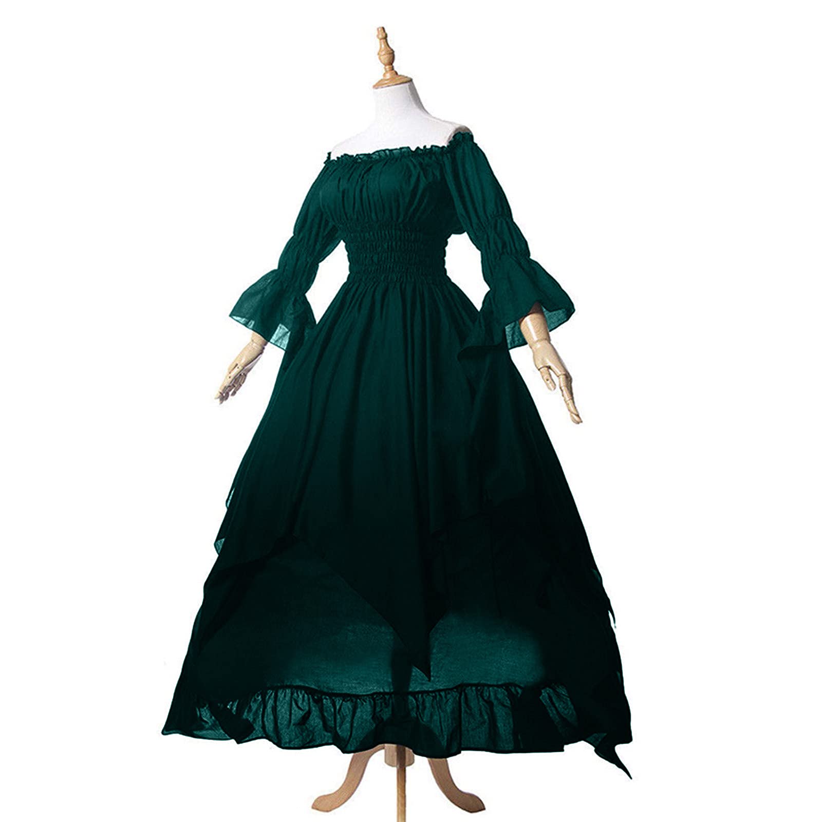 Women's Medieval Renaissance Costumes Pirate Corset Dress Women Flare  Sleeve Traditional Irish Short Dress