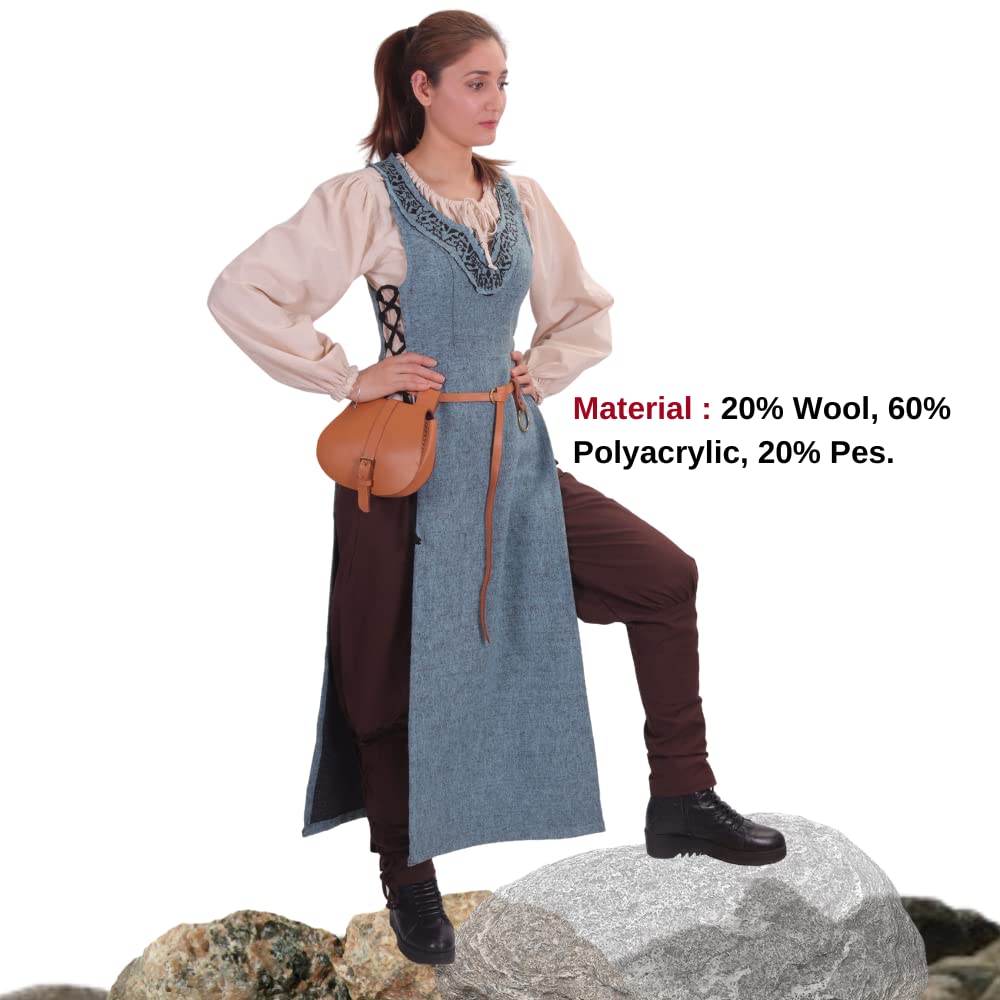 Side-Lace Wool Viking Apron Overdress – vikingshields Side-Lace Wool Viking Apron Overdress – vikingshields