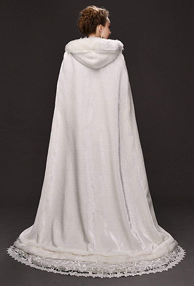 winter wedding dress cloak Amazon.com: homebed White Women's Wedding Cloak Coat with Hoods Winter Long Jacket Bridal Wraps Warm Faux Fur Cape, Small : Clothing, Shoes & Jewelry