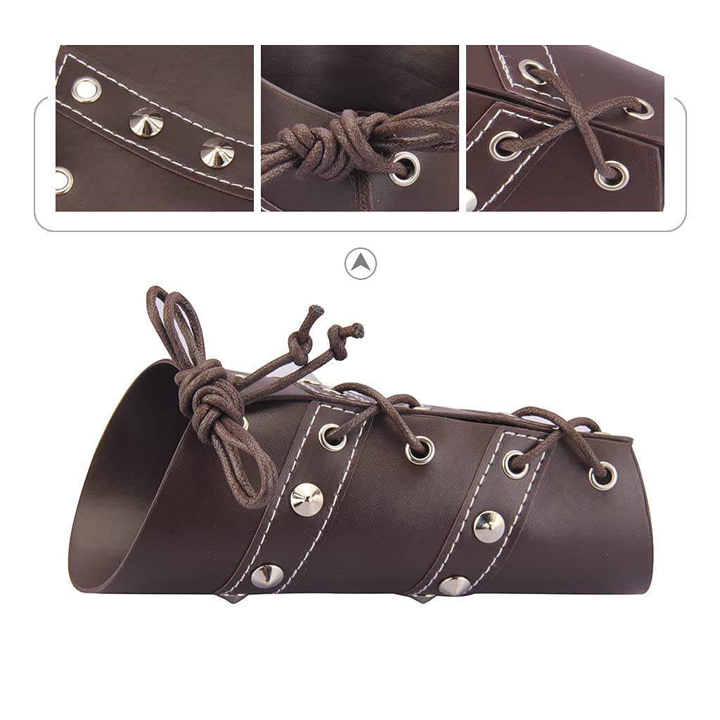 Genuine Leather Gauntlet Wristband Bracers