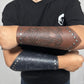Leather Gauntlet Wristband Medieval Bracers Viking Wrist Guards Archery Guards Bracers Wide Arm Armor Cuff for Women Men 2PCS Knight Wrist Bracers