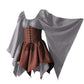 Red Retro Gothic Witch Medieval Cosplay Dress for Women