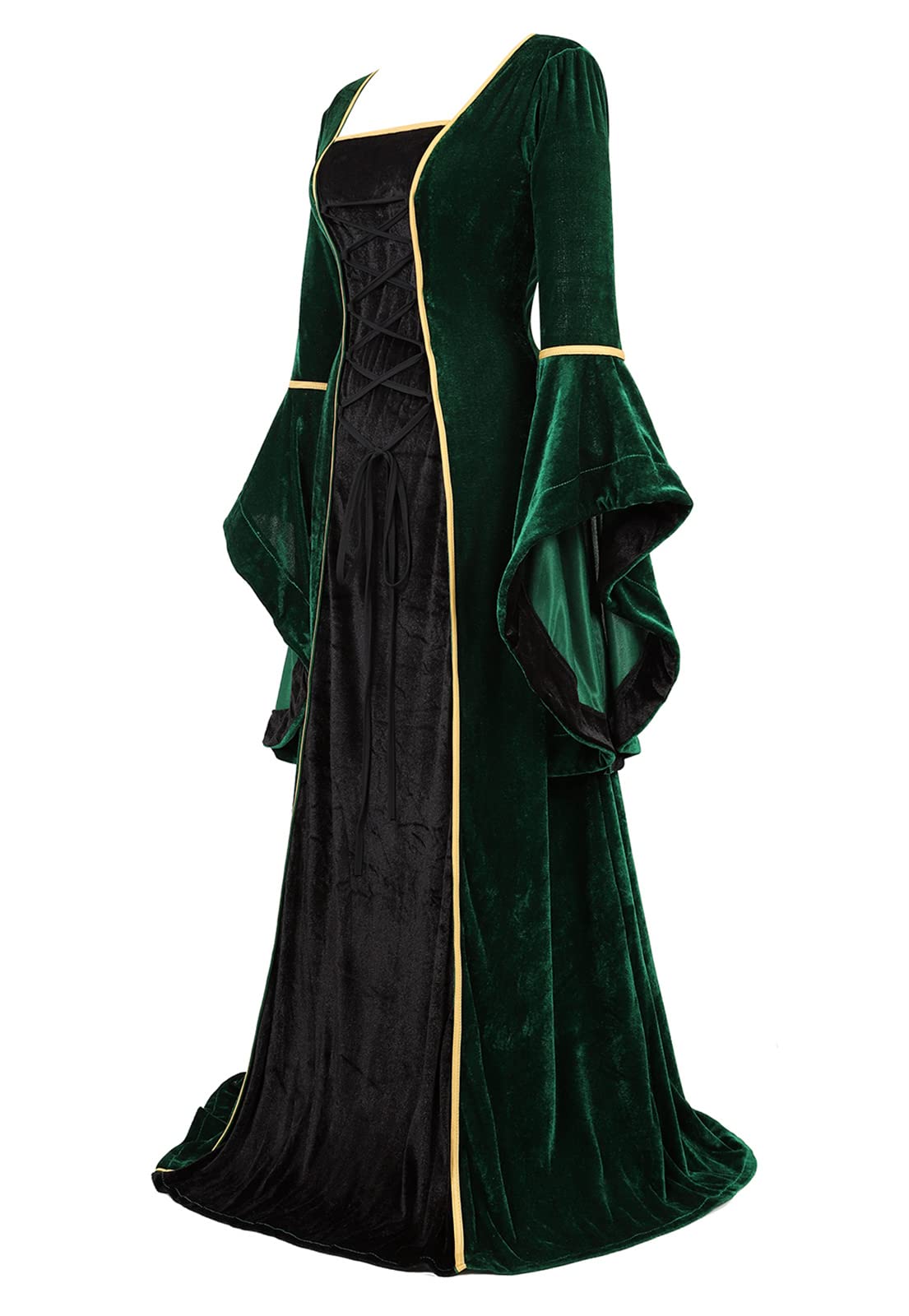 Black Women's Medieval Renaissance Costume Velvet Queen Dresses