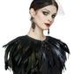 L'VOW Women' Natural Feather Shrug Cape Shawls Lace Collares for Halloween Cosplay Y1-black