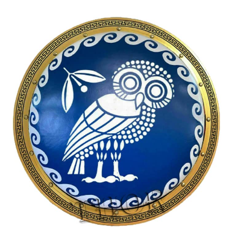 Medieval Athenian Owl Greek Hoplite Shield Viking Shield, 24"