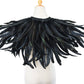 L'VOW Women' Natural Feather Shrug Cape Shawls Lace Collares for Halloween Cosplay Y1-black