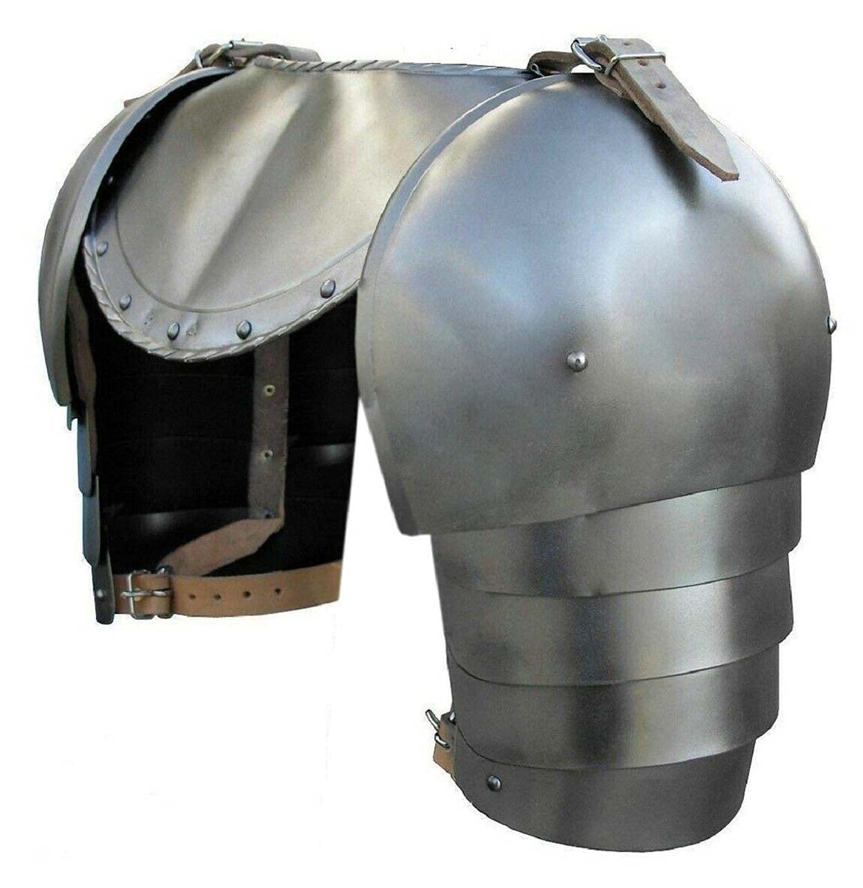Steel 18 Gauge Shoulder Armor Pauldron and Gorget Set