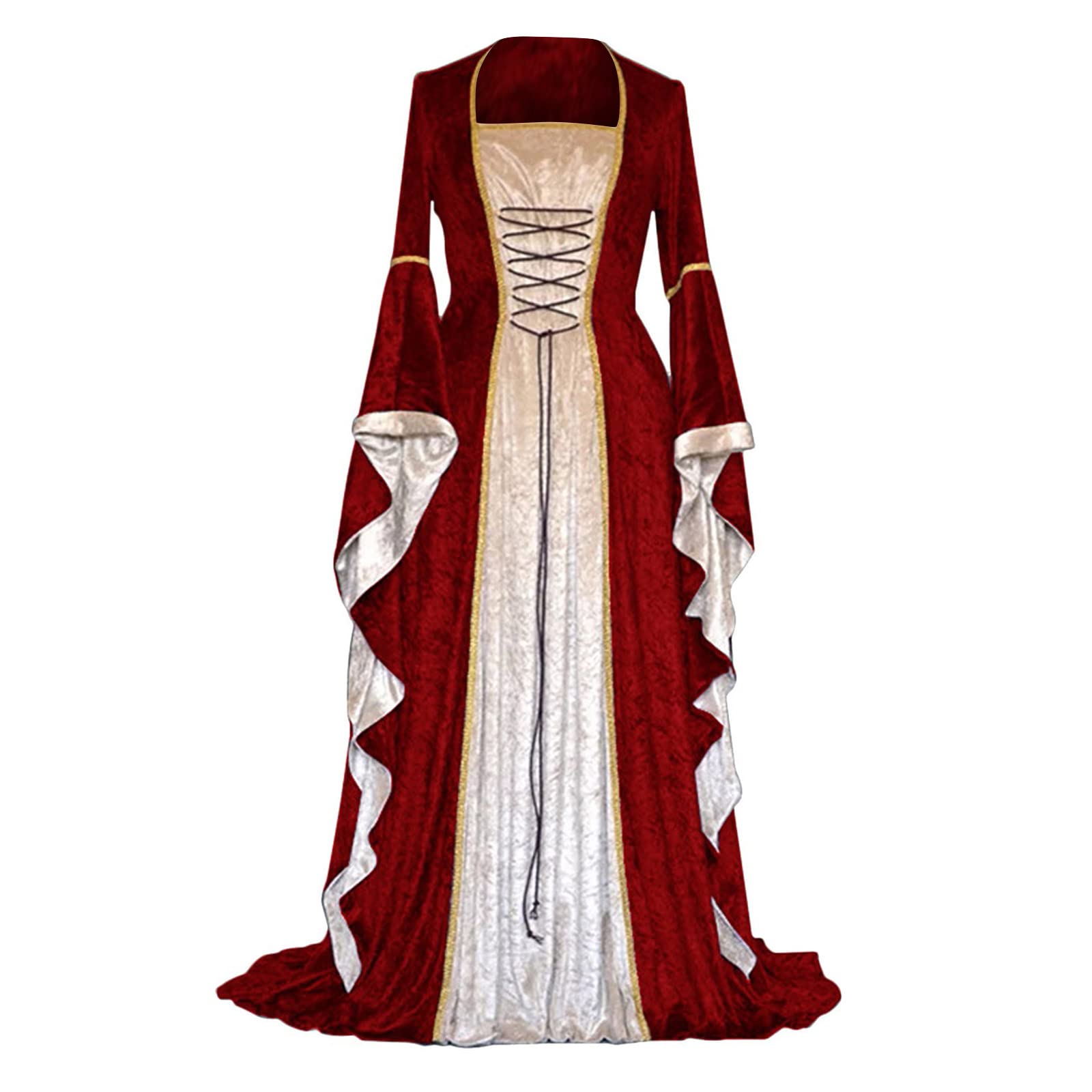 Wine Gothic Witch Medieval Wedding Dress Renaissance Dress for Women vikingshields Wine Gothic Witch Medieval Wedding Dress Renaissance Dress for Women vikingshields