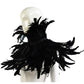 L'VOW Women' Natural Feather Shrug Cape Shawls Lace Collares for Halloween Cosplay Y1-black