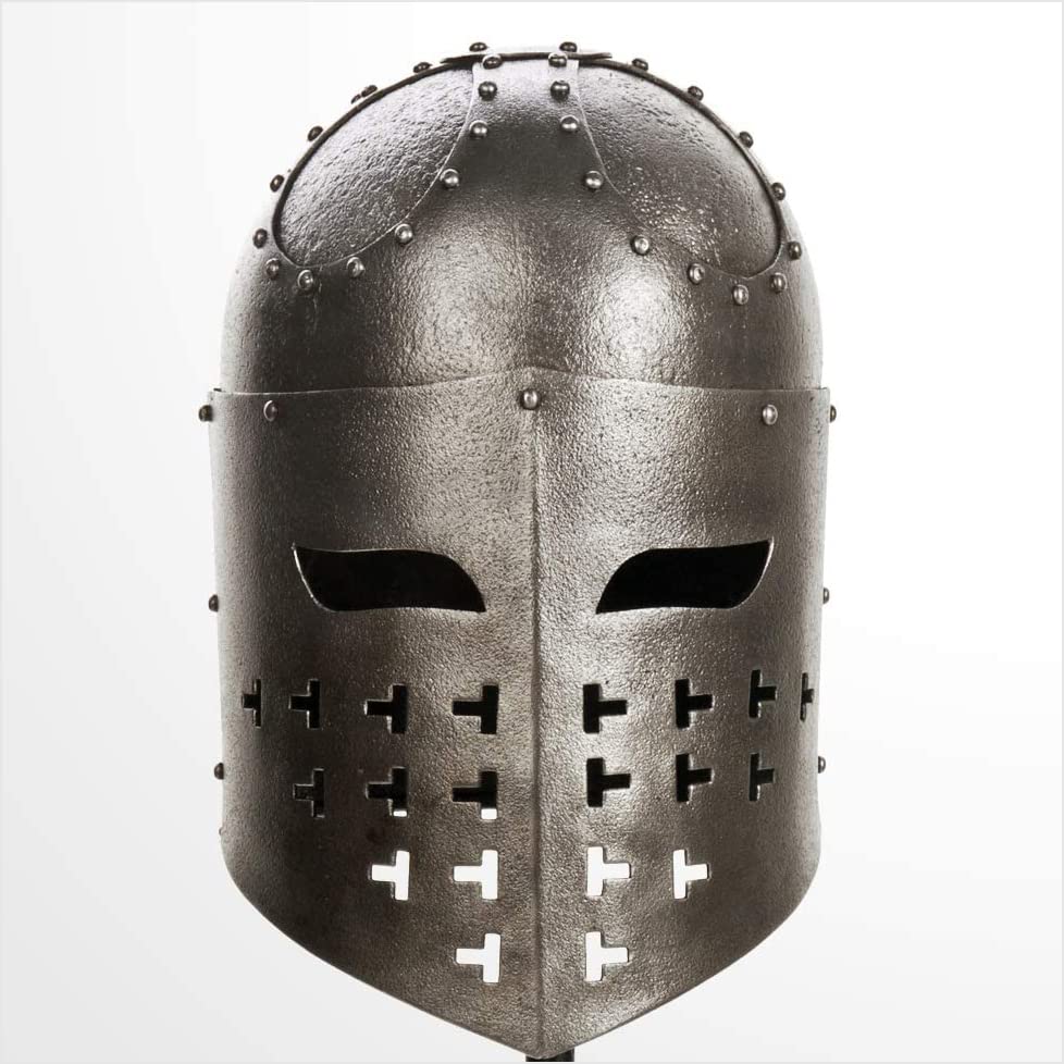 medieval knight helmet open