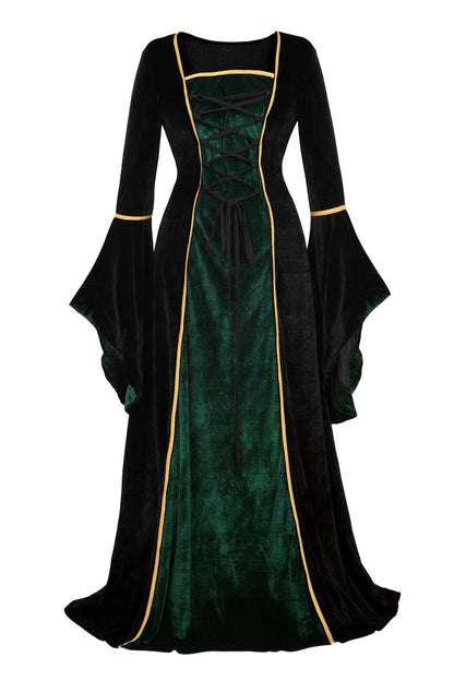 Black Women's Medieval Renaissance Costume Velvet Queen Dresses