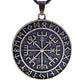 LANGHONG 1PCS Norse Viking Necklace For Men Compass Vegvisir Necklace Original Talisman Jewelry Antique Silver